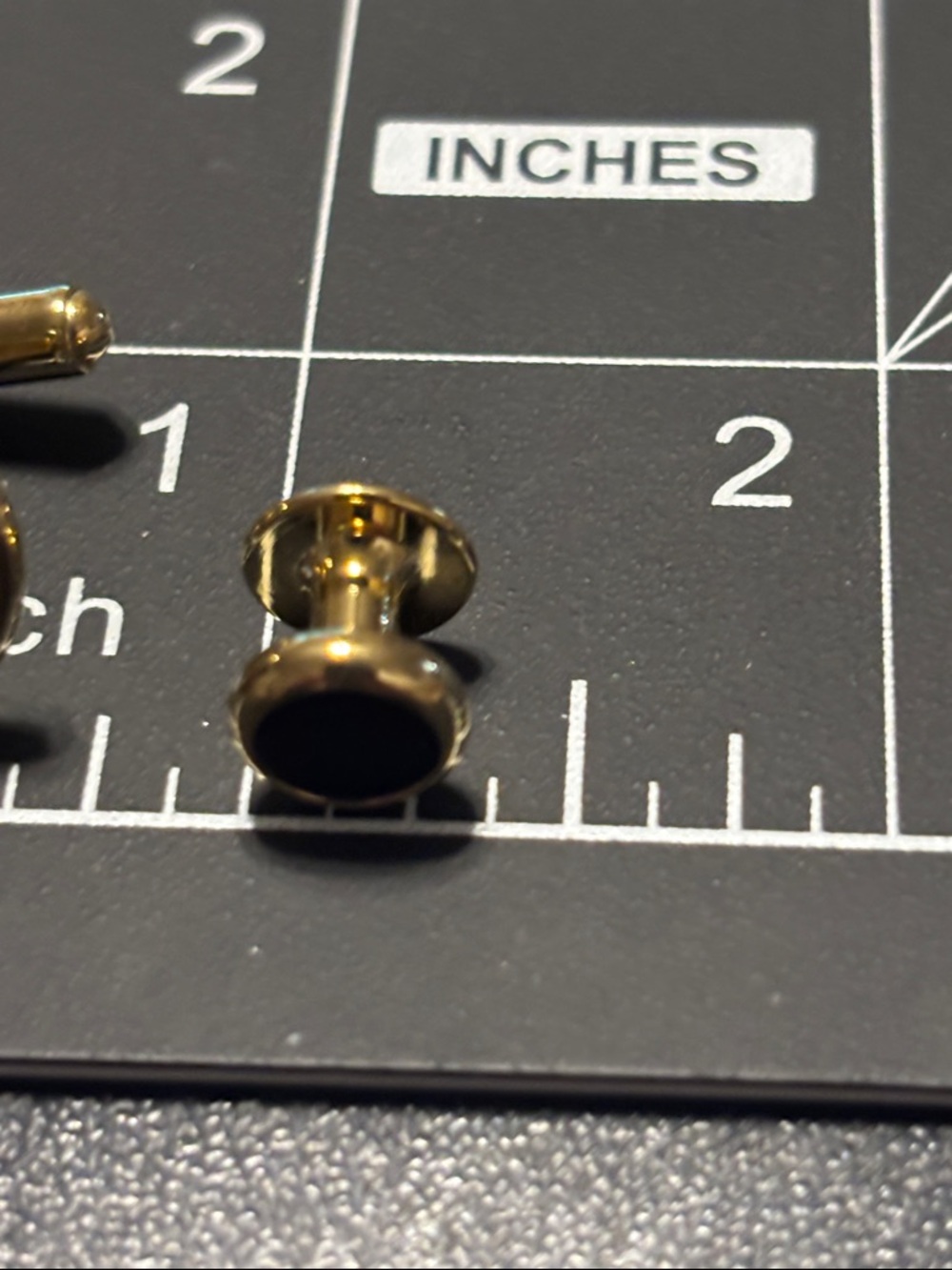 Emanuel Ungaro Black and Gold Round Cufflinks with Matching Studs - Picture 6 of 13